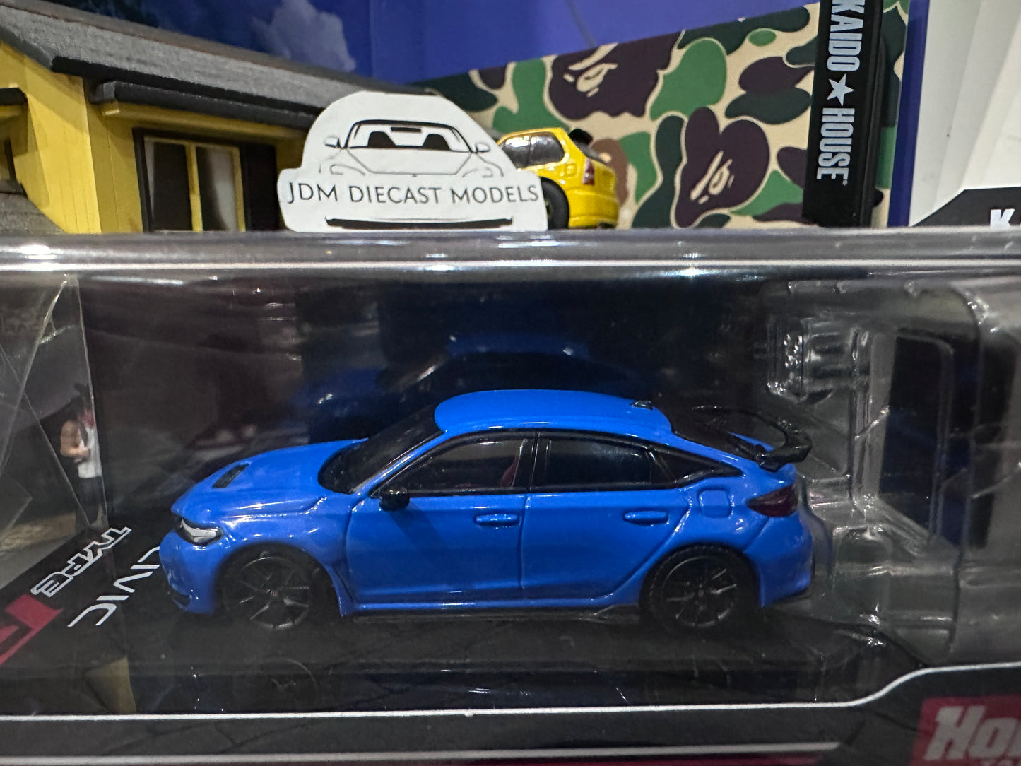 Hobby Japan Honda Civic Type R FL5 with Engine Display Model Racing Blue Pearl HJ641063BL