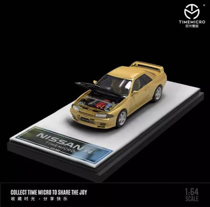 TimeMicro Nissan Skyline GT-R R32 Gold with Carbon Openable Hood