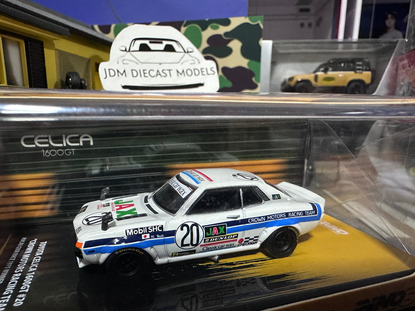 Inno64 Toyota Celica 1600GT #20 Crown Motors Racing Team Macau Guia Race 1975 Winner White TA22-MGP22CMRT