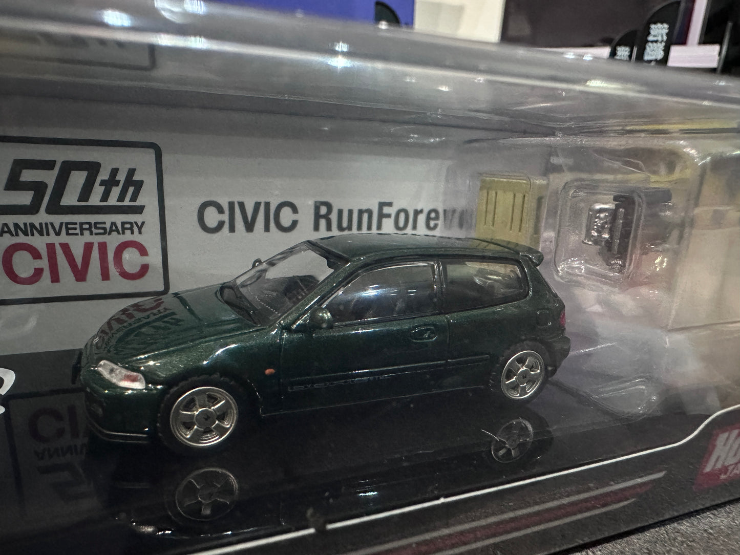 Hobby Japan Honda Civic EG6 SIR-S with Engine Display Model Lausanne Green (P) HJ641017SG