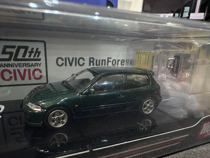 Hobby Japan Honda Civic EG6 SIR-S with Engine Display Model Lausanne Green (P) HJ641017SG