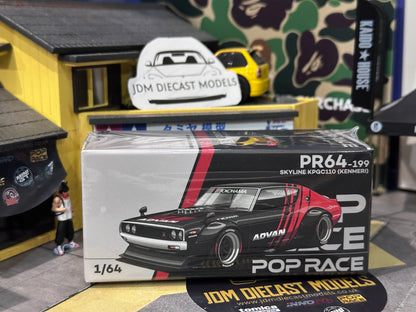 Poprace 1/64 Nissan Skyline KPGC110 Kenmari Advan Livery