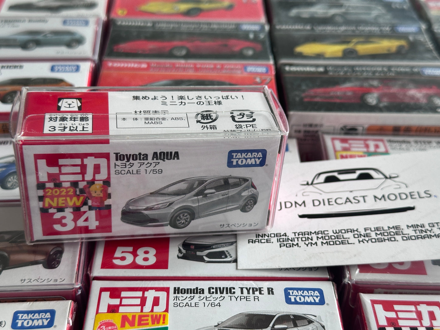 Takara Tomy Tomica No. 34 Toyota AQUA Silver 2022 First Release