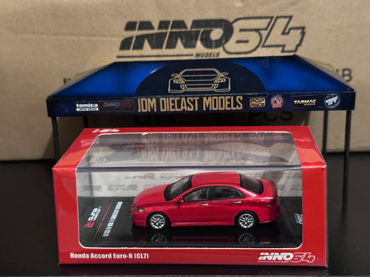 Honda Accord Euro-R (CL7) Milano Red with extra wheels and decals IN64-CL7-RE