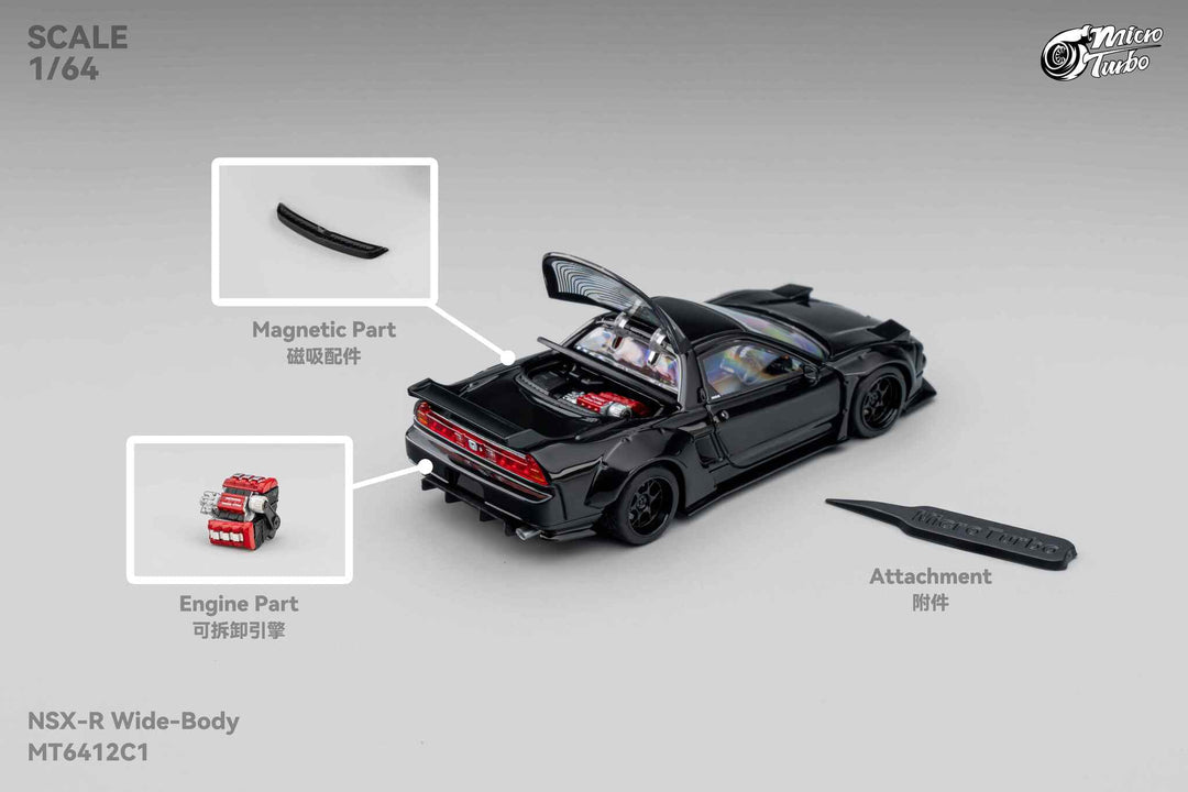 Micro Turbo Custom Honda NSX-R Wide Body Metallic Black MT6412C1