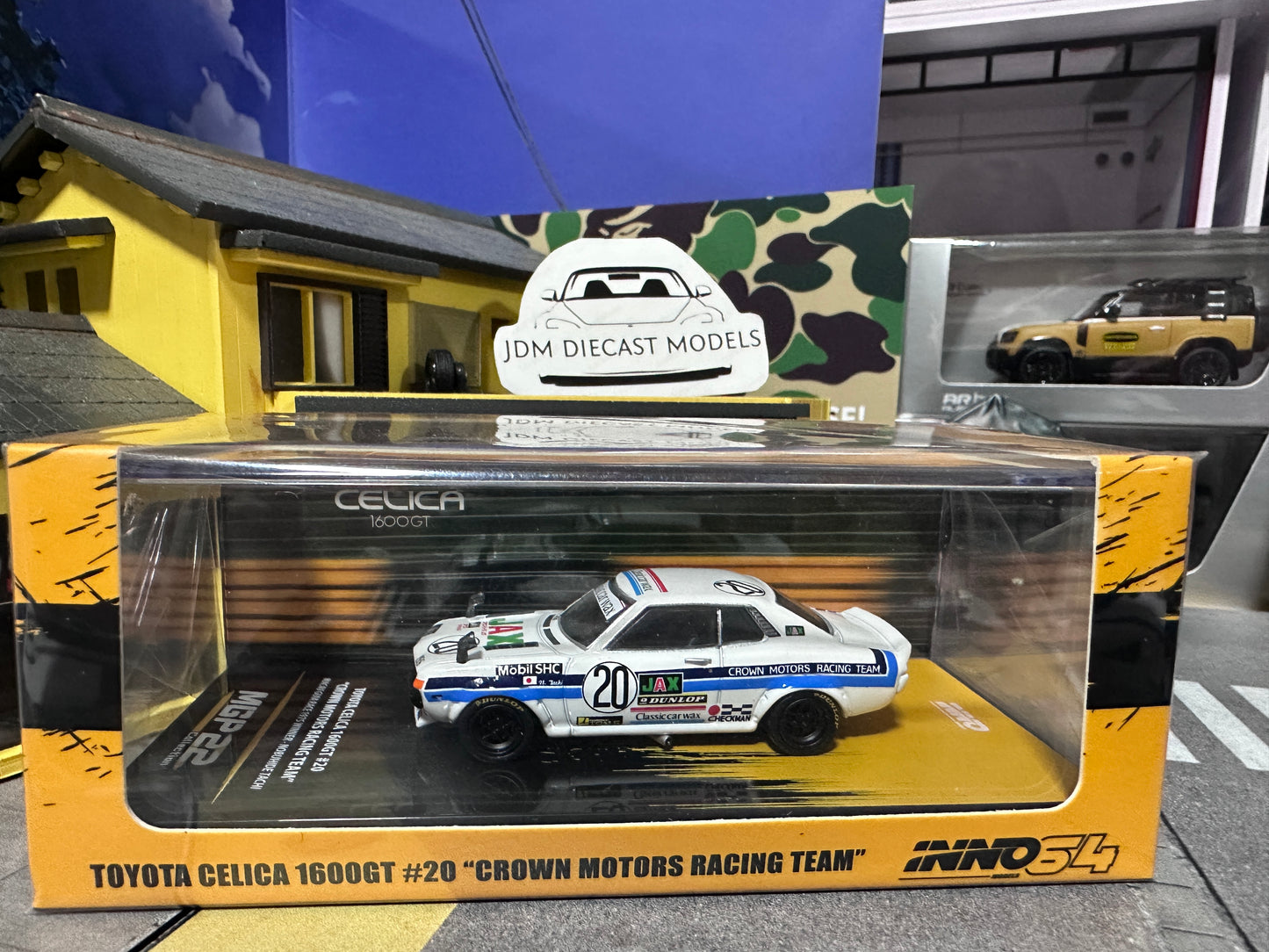 Inno64 Toyota Celica 1600GT #20 Crown Motors Racing Team Macau Guia Race 1975 Winner White TA22-MGP22CMRT
