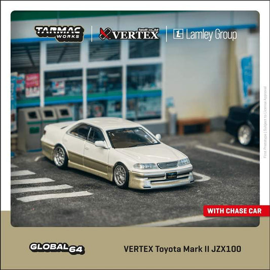 Preorder April 2023 Tarmac Works VERTEX Toyota Mark II JZX100
White Metallic Lamley Special Edition £14.99