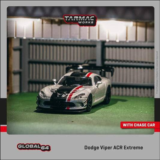 Preorder April 2023 Tarmac Works Dodge Viper ACR Extreme Silver Metallic £14.99