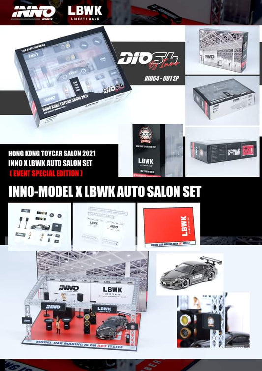 Dio64 LBWK 997 Black Chrome Auto Salon Diorama DIO64-001S Special Hong Kong ToyCar Salon Edition