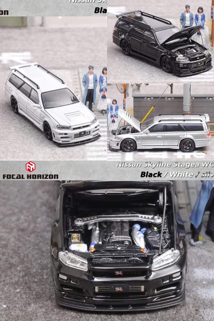Focal Horizon Nissan Stagea R34 Open Bonnet Engine Detail