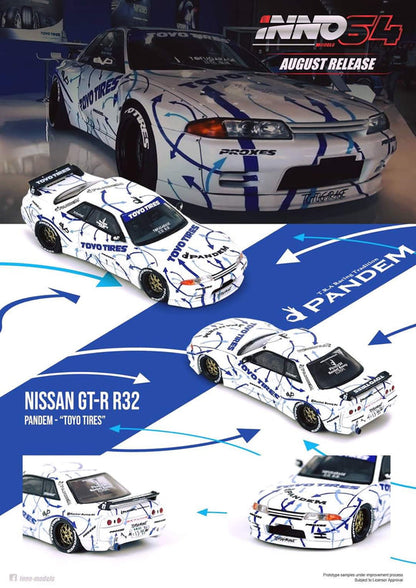 Inno64 Nissan Skyline GT-R (R32) - Pandem "Toyo Tires" IN64-R32P-TT