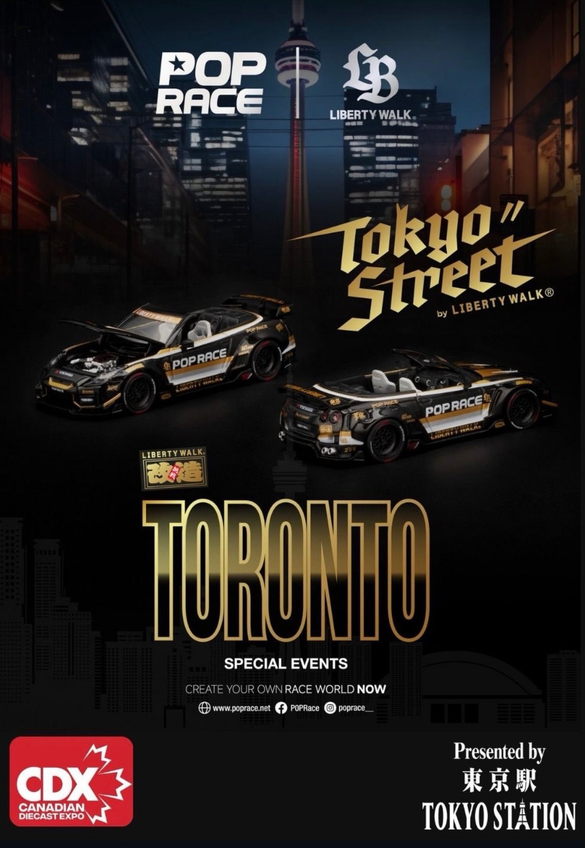 Pop Race X Liberty Walk Nissan Skyline GT-R R35 Final Edition Toronto Exclusive Canadian Diecast Expo 2026