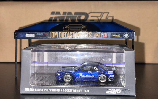 Inno64 Nissan Silvia S13 V2 Pandem/ Rocket Bunny Blue Metallic