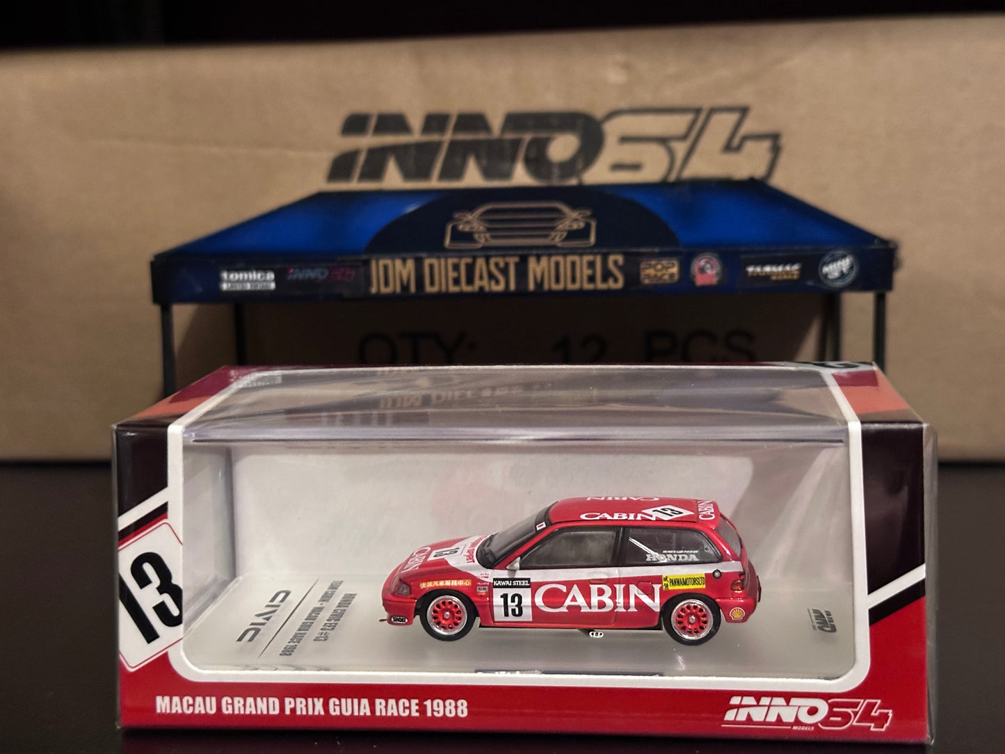 Inno64 Honda Civic EF3 #13 “TEAM CABIN” Macau Grand Prix Guia Race 1988 IN64-EF3-13CBM
