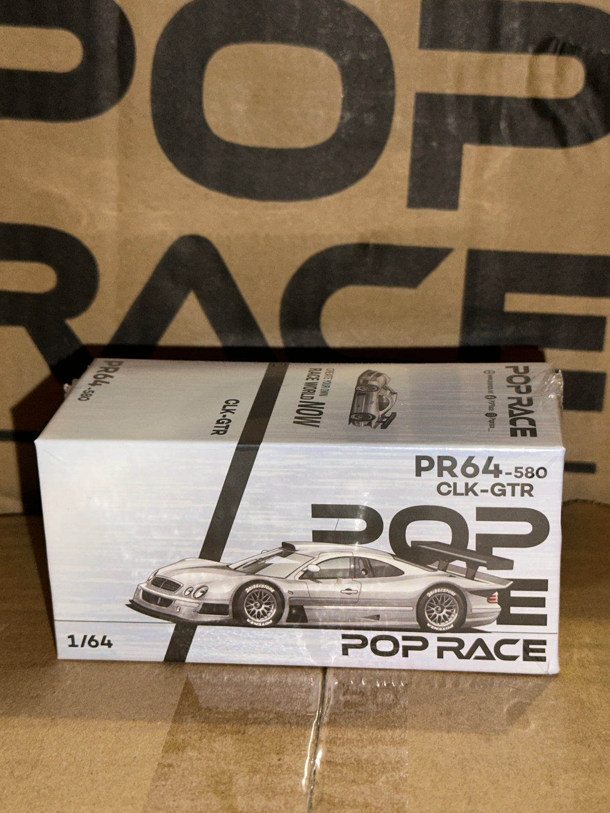 PR640580 Pop Race Mercedes-Benz CLK GTR Raw Metal Hong Kong ToyCar Salon