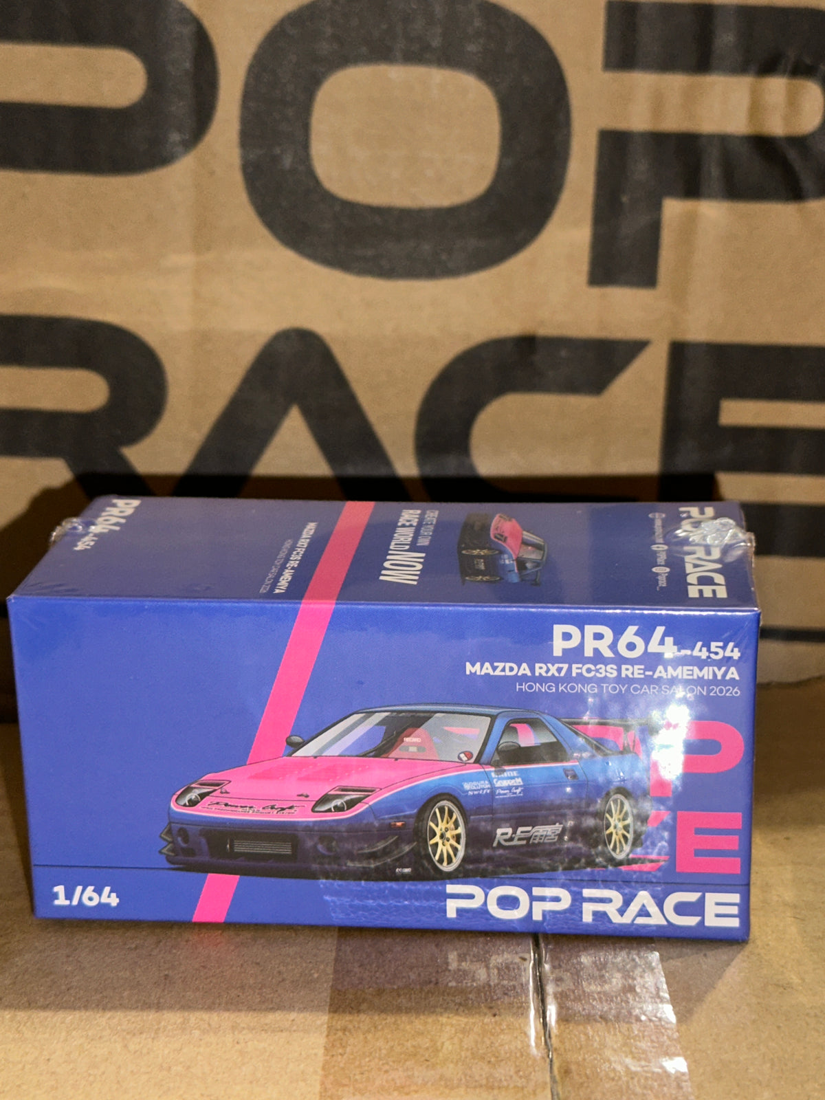 PR640454 Pop Race Mazda RX-7 RE-AMEMIYA (FC3S) HKTS Chrome Hong Kong ToyCar Salon