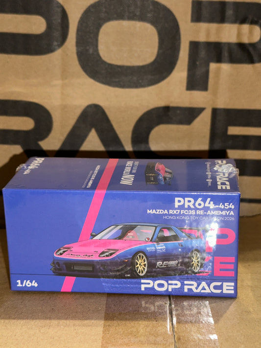 PR640454 Pop Race Mazda RX-7 RE-AMEMIYA (FC3S) HKTS Chrome Hong Kong ToyCar Salon
