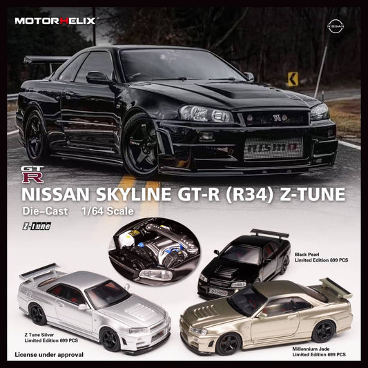 Preorder Nissan Skyline GT-R R34 Z-tune with Open Hood and Engine Details