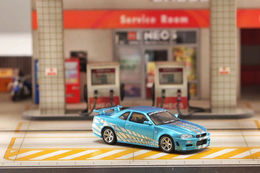 Stance Hunters Skyline GT-R R34 Z-tune Gurucollector Chrome Blue