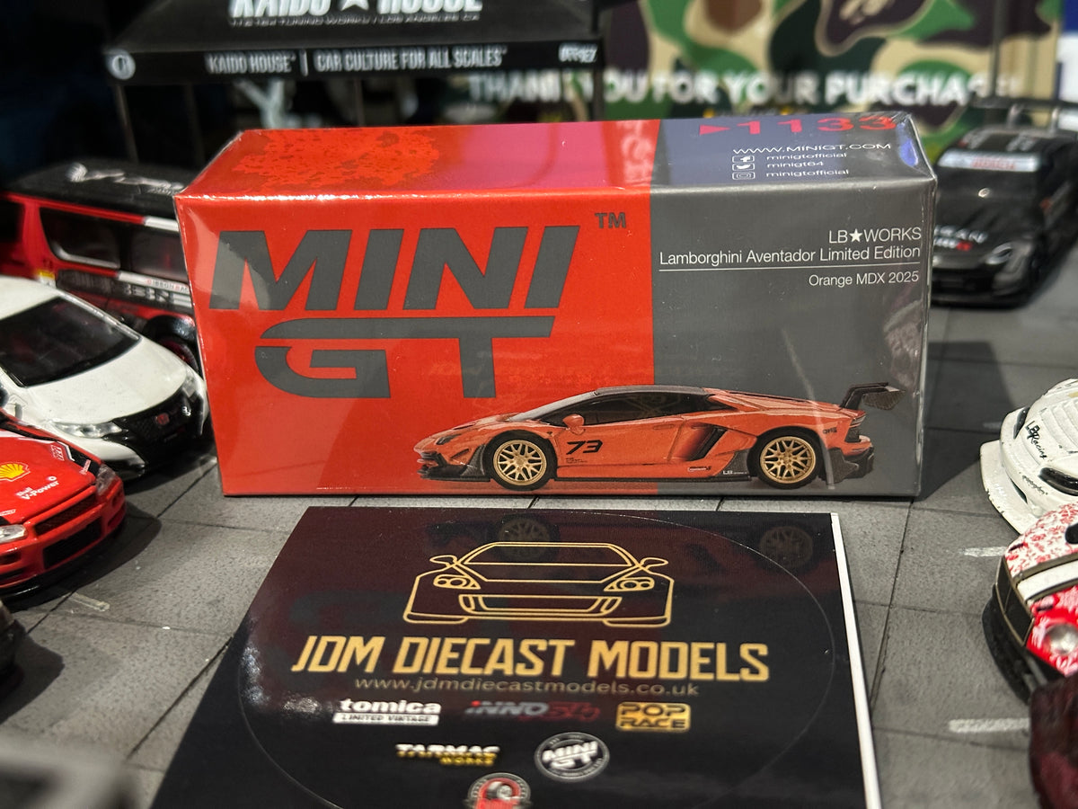 Mini GT LB WORKS Lamborghini Aventador Limited Edition Orange MDX 2025 MGT01133