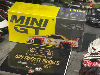 Mini GT Nissan LB-ER34 Super Silhouette Skyline Suppaiman Okinawa MGT01204