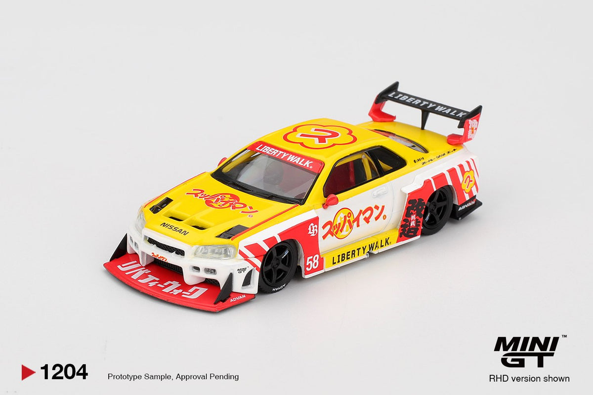 Mini GT Nissan LB-ER34 Super Silhouette Skyline Suppaiman Okinawa MGT01204
