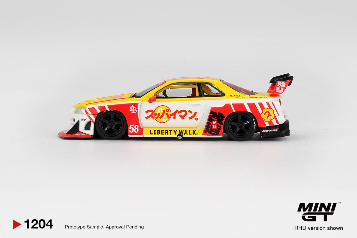 Mini GT Nissan LB-ER34 Super Silhouette Skyline Suppaiman Okinawa MGT01204