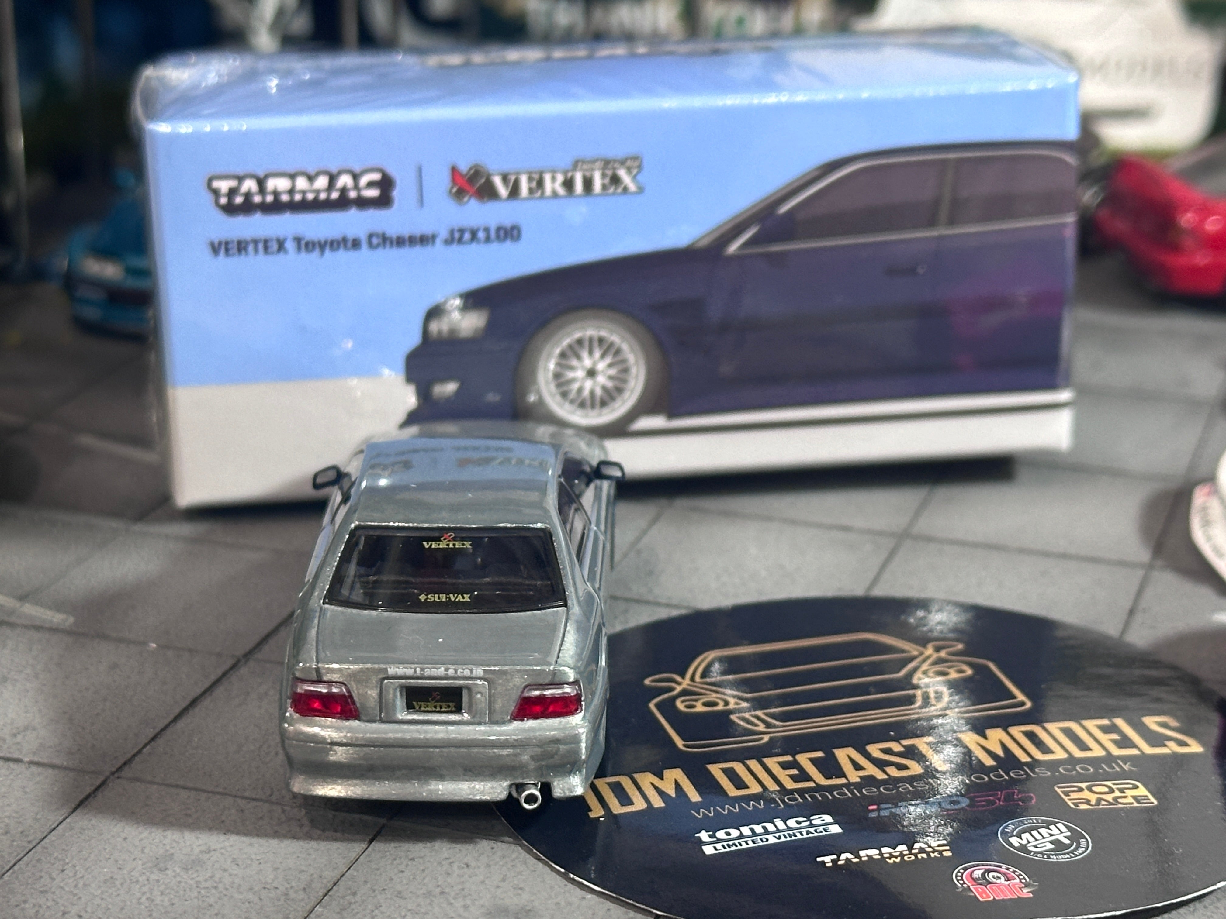 TARMAC　VERTEX トヨタChaser JZX100 シルバー 開封品 Chase] Tarmac Works VERTEX Toyota Chaser JZX100 Blue Metallic T64G