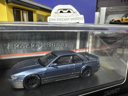 Inno64 Nissan Silvia S13 Pandem Rocket Bunny V1 2-Tones Blue/Grey Metallic