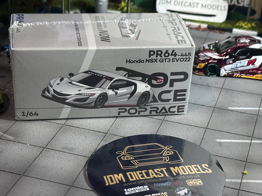 Pop Race Honda NSX GT3 EVO22 Silver 2025 Brazilian Event Exclusive PR640445