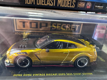 Inno64 Nissan Skyline GT-R R35 Top Secret Black Carbon Hong Kong Vintage Diecast Expo 2025
