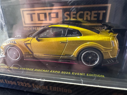Inno64 Nissan Skyline GT-R R35 Top Secret Black Carbon Hong Kong Vintage Diecast Expo 2025