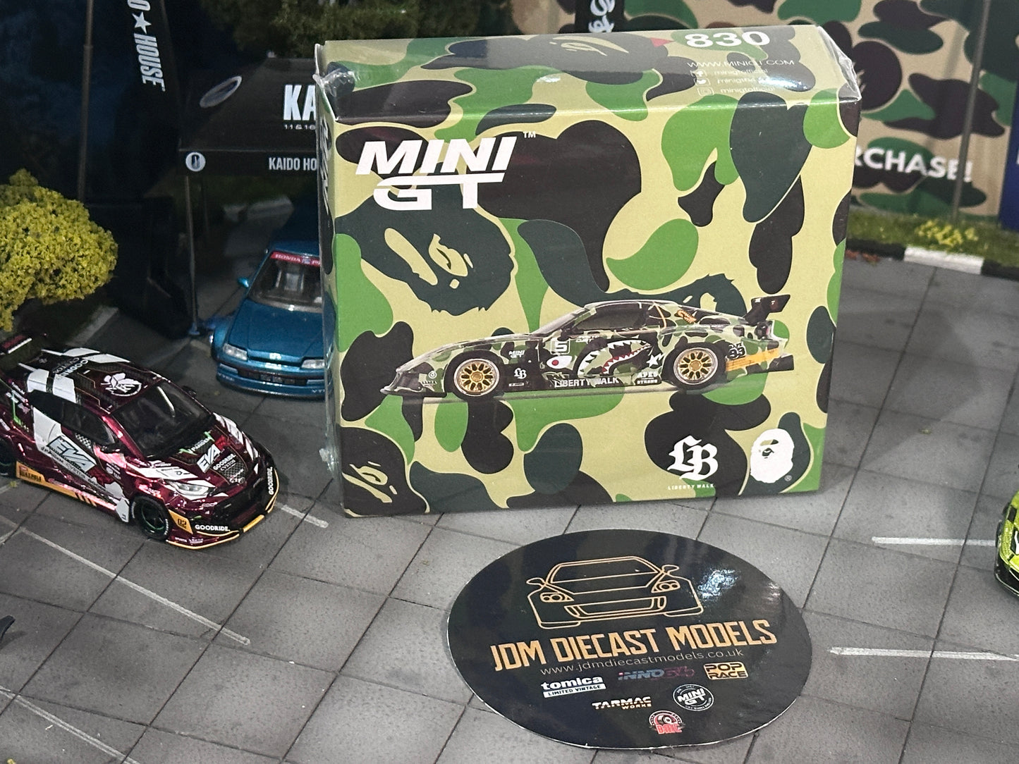 MINI GT BAPE LBWK Mazda RX-7 LB Super Silhouette by Tokyo Auto Salon 2025 Japan LBWK X A BATHING APE Crossover MGT00839