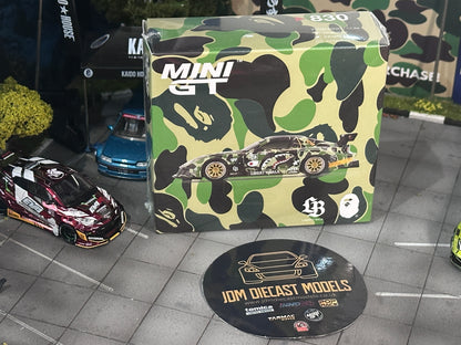 MINI GT BAPE LBWK Mazda RX-7 LB Super Silhouette by Tokyo Auto Salon 2025 Japan LBWK X A BATHING APE Crossover MGT00839