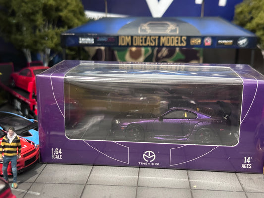 TimeMicro 1/64 Toyota Supra A80Z Purple with Carbon hood