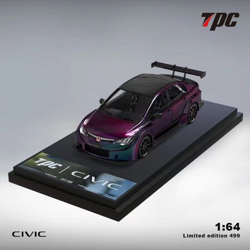 TPC Honda Civic FD2 Carbon Cap Chameleon Magic Purple Black Wheels