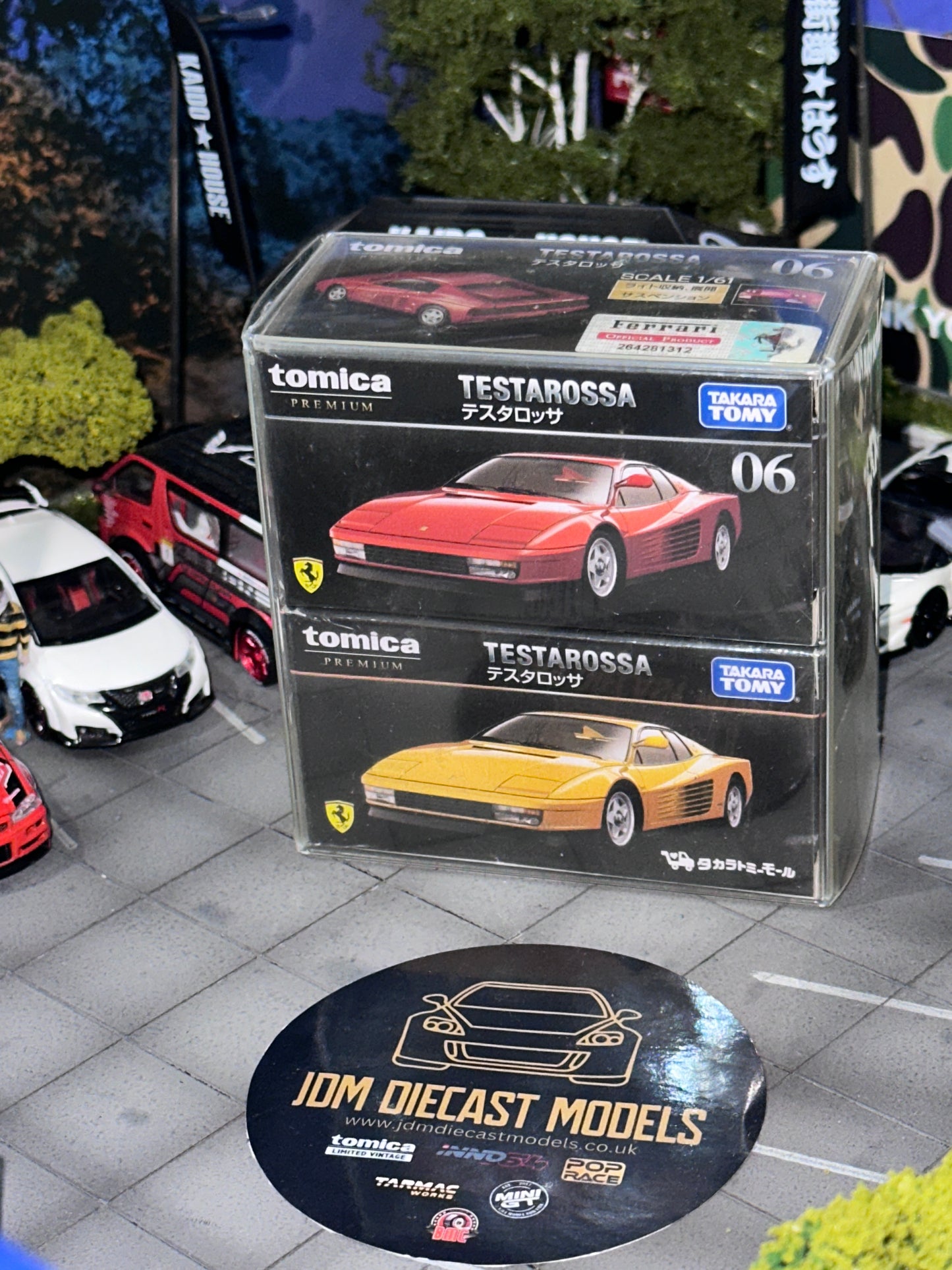 Takara Tomy Tomica Premium Ferrari Testarossa Red 06 Yellow Online Store Exclusive Set