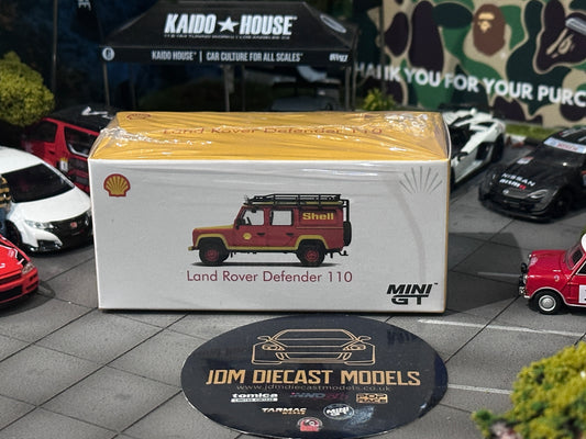 Mini GT Land Rover Defender 110 Shell Oil Hong Kong Shell Gas Station Exclusive MGT00264