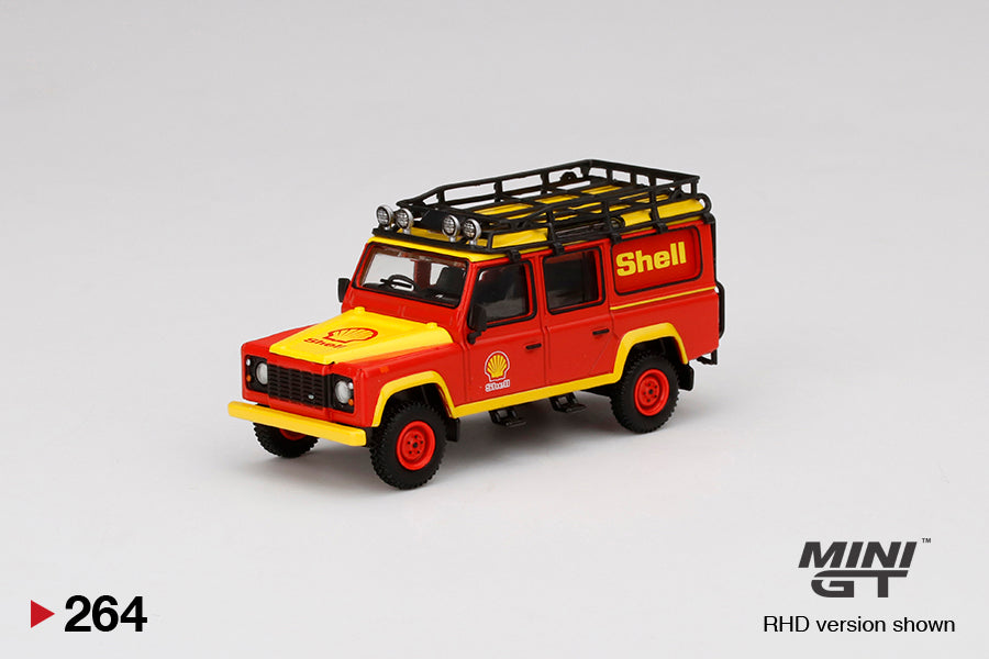 Mini GT Land Rover Defender 110 Shell Oil Hong Kong Shell Gas Station Exclusive MGT00264
