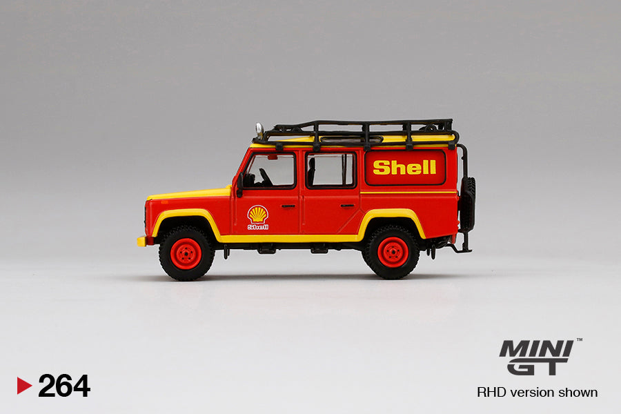 Mini GT Land Rover Defender 110 Shell Oil Hong Kong Shell Gas Station Exclusive MGT00264
