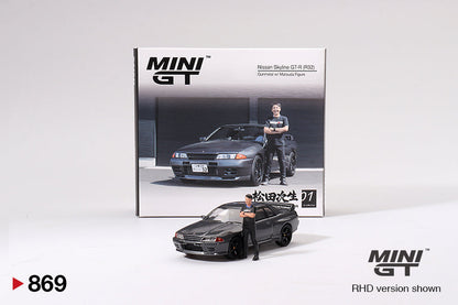 Mini GT Nissan Skyline GT-R (R32) with Matsuda Figure Tsugio Matsuda Collection (Gunmetal) MGT00869