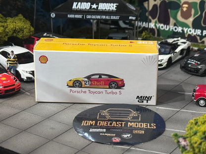 Mini GT x Tiny Porsche Taycan Turbo S Shell Livery (Hong Kong Exclusive Model) MGT00263