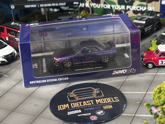 Inno64 Nissan Skyline GT-R (R32) Midnight Purple Australia Special Edition IN64-R32-MP-AS