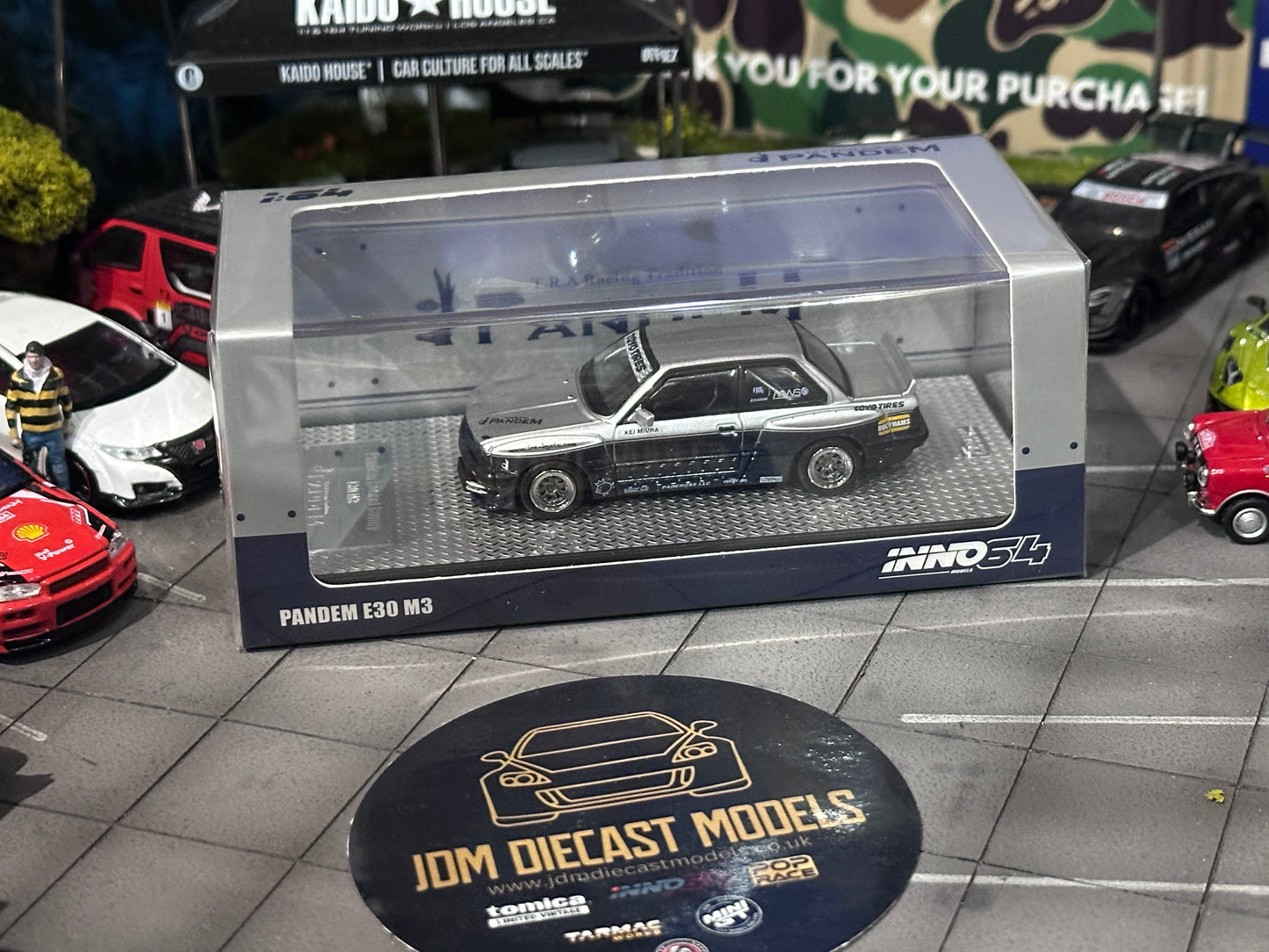 Inno64 Pandem E30 M3 Blue Silver Rocket Bunny Toyo Tyres Kei Miura IN64-E30P-SILBLU
