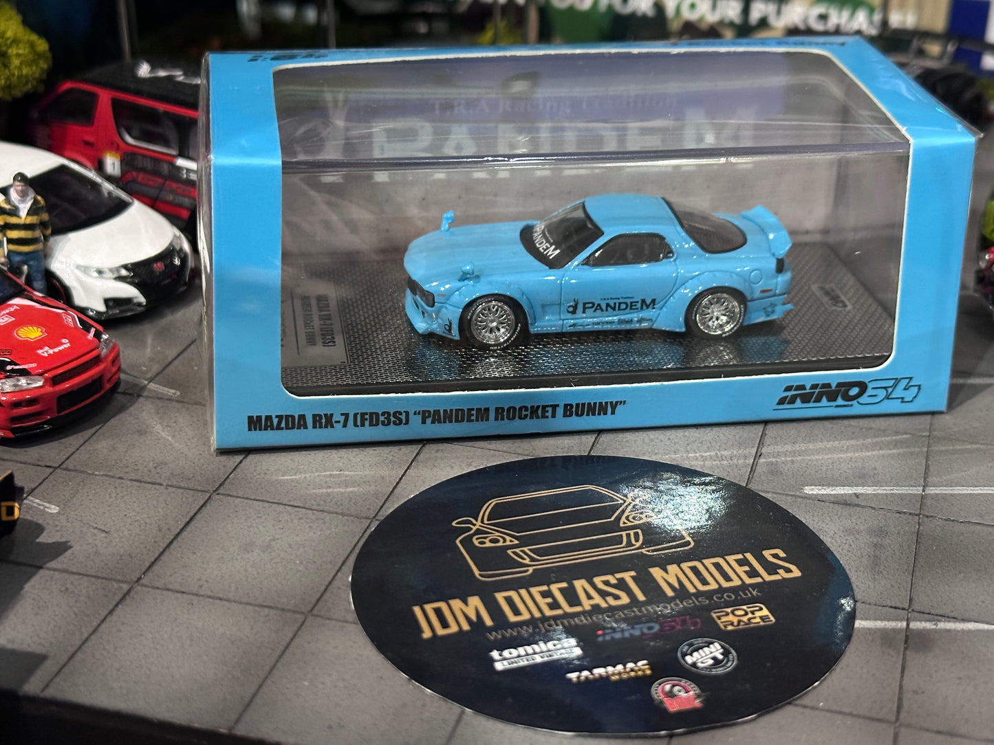 Inno64 Mazda RX-7 FD3S Pandem Rocket Bunny Tiffany Blue New MOULD IN64-RX7FDP-TIFBLU