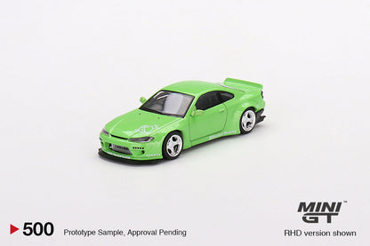 Mini GT Nissan Silvia (S15) Rocket Bunny (Green) MGT00500