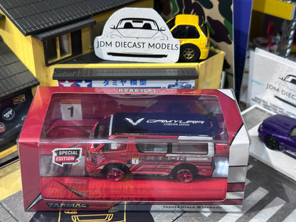 Tarmac Works Toyota Hiace Widebody Red Hong Kong ToyCar Salon 2021 Special Edition T64-038-GBN