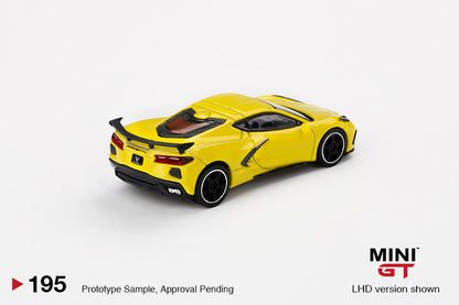 Mini GT Chevrolet Corvette Stingray Accelerate Yellow Metallic MGT00195