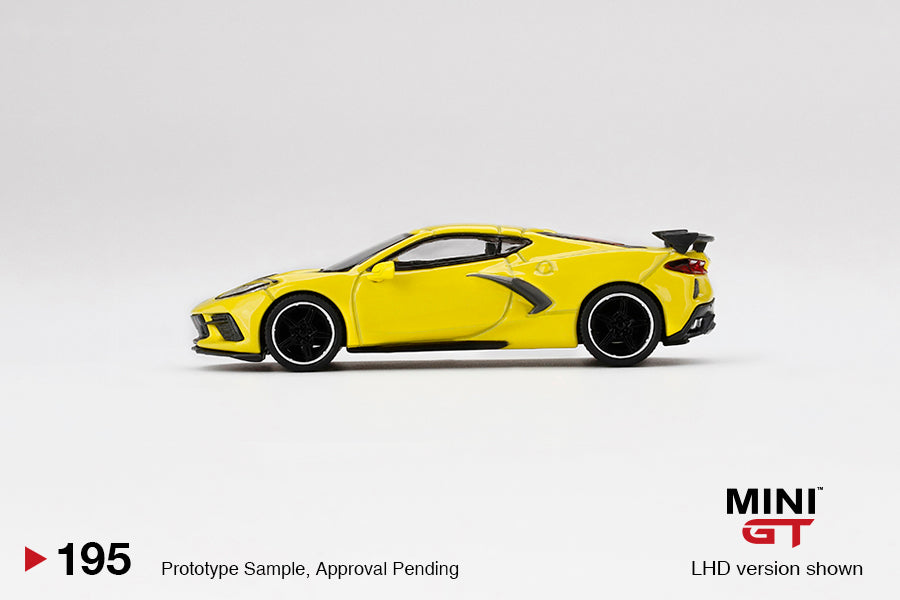 Mini GT Chevrolet Corvette Stingray Accelerate Yellow Metallic MGT00195