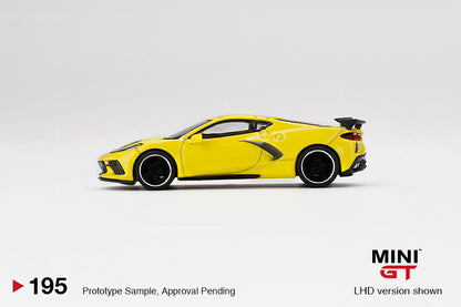 Mini GT Chevrolet Corvette Stingray Accelerate Yellow Metallic MGT00195